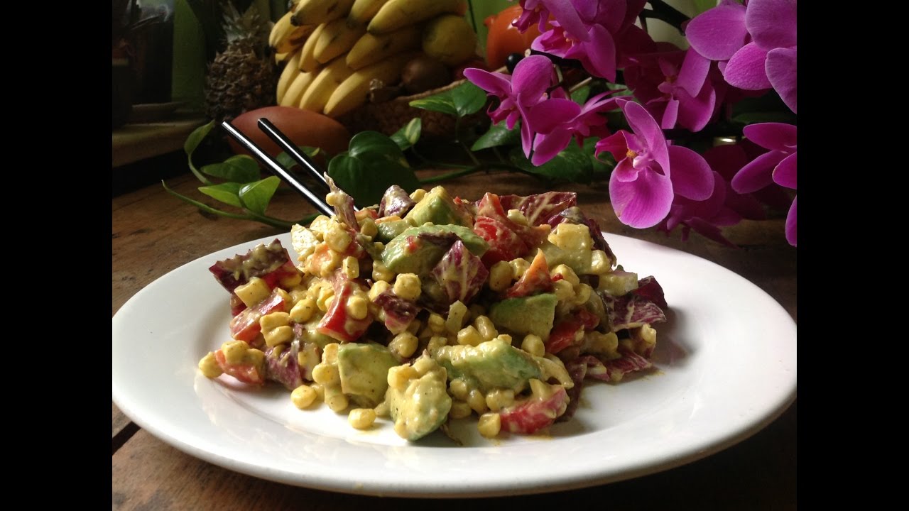 Maissalat mit Curry-Kokosdressing ~ Rohe Hauptspeise