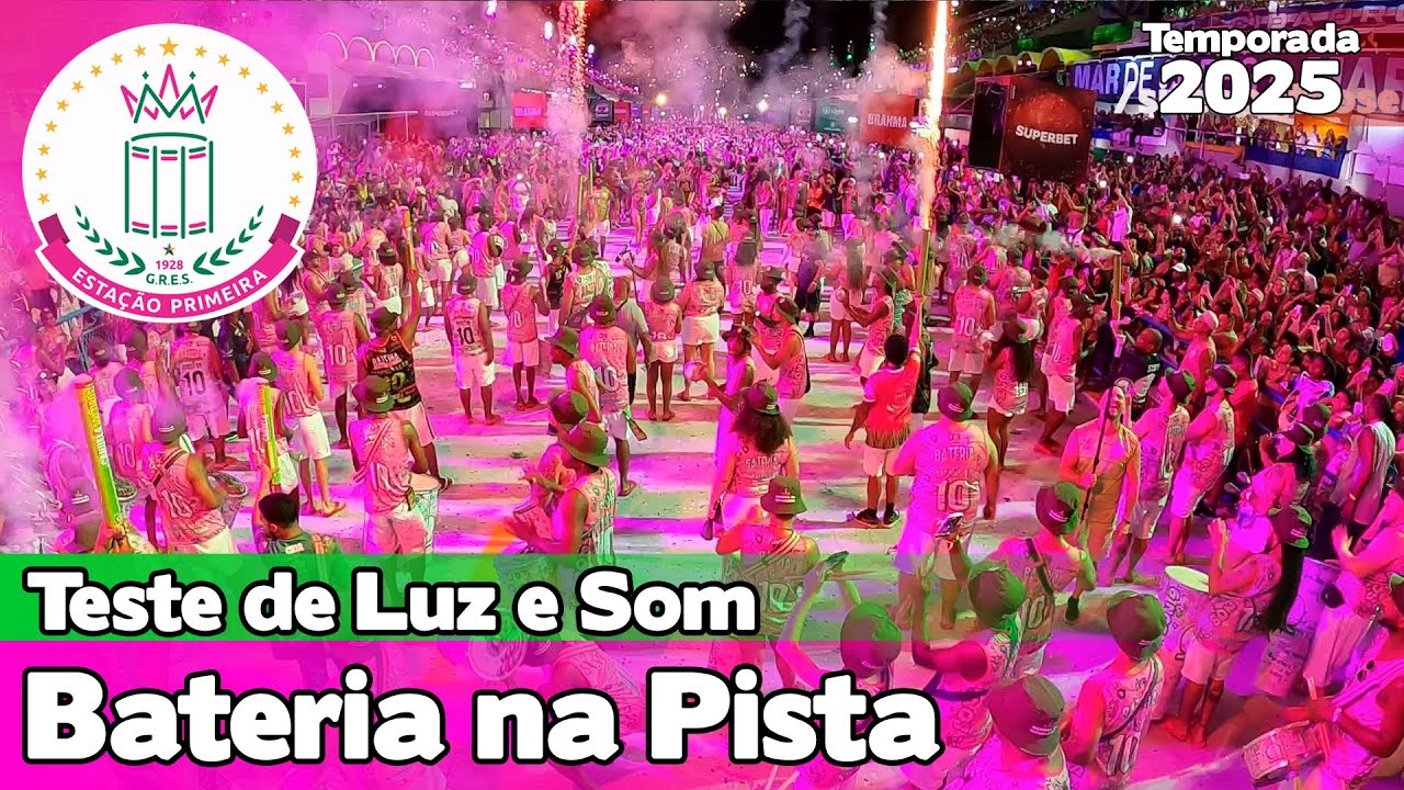 Mangueira 2025 | Bateria na Pista  - Ensaio Técnico Teste de Luz e Som |  Samba ao vivo #ET25