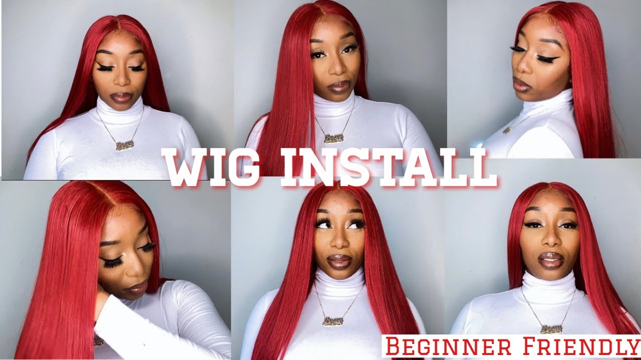 RED WIG “Synthetic “Install ||Motown Tress Wig || BEGINNER FRIENDLY ||Start to finish ||