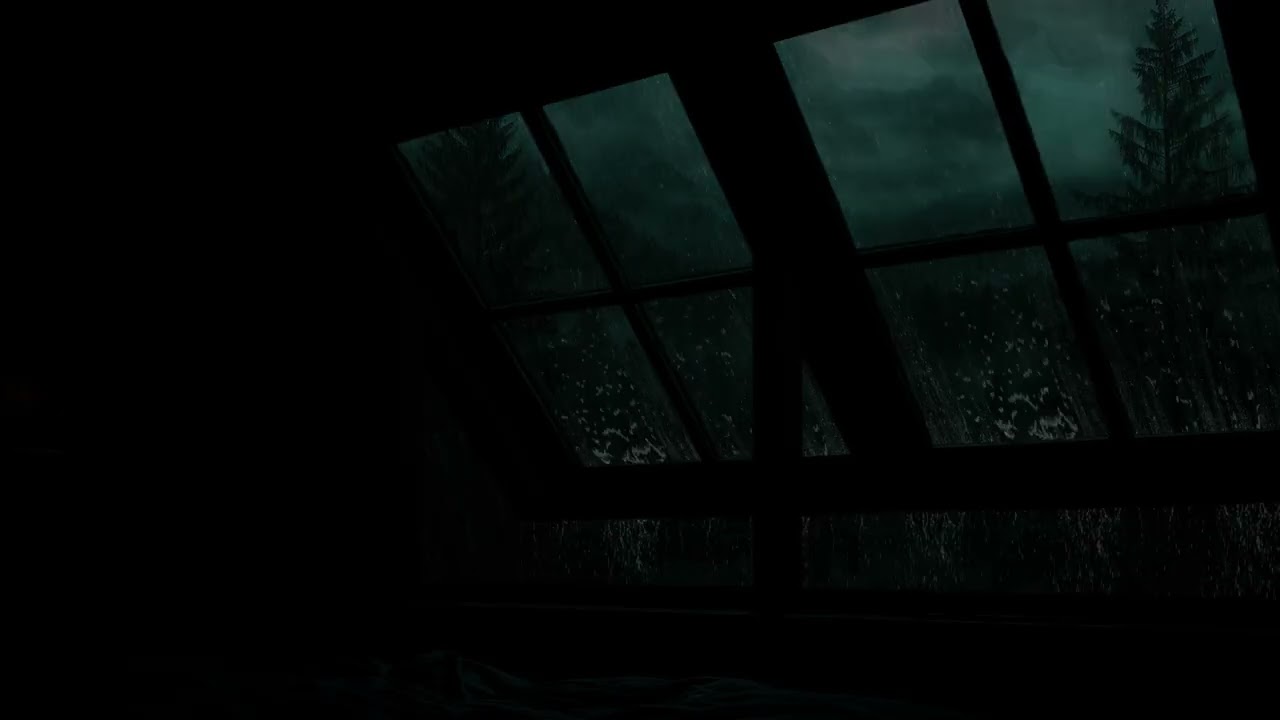 Midnight Rain ASMR 🌧️ Raindrops on a Dark Window, Calm Night Ambience for Deep Sleep & Relax🪟