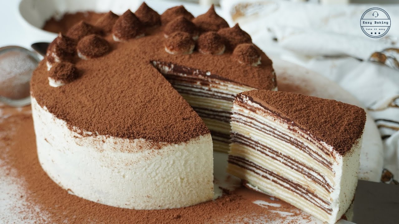 Tiramisu crepe cake recipe | No Sugar Tiramisu Crepe cake
