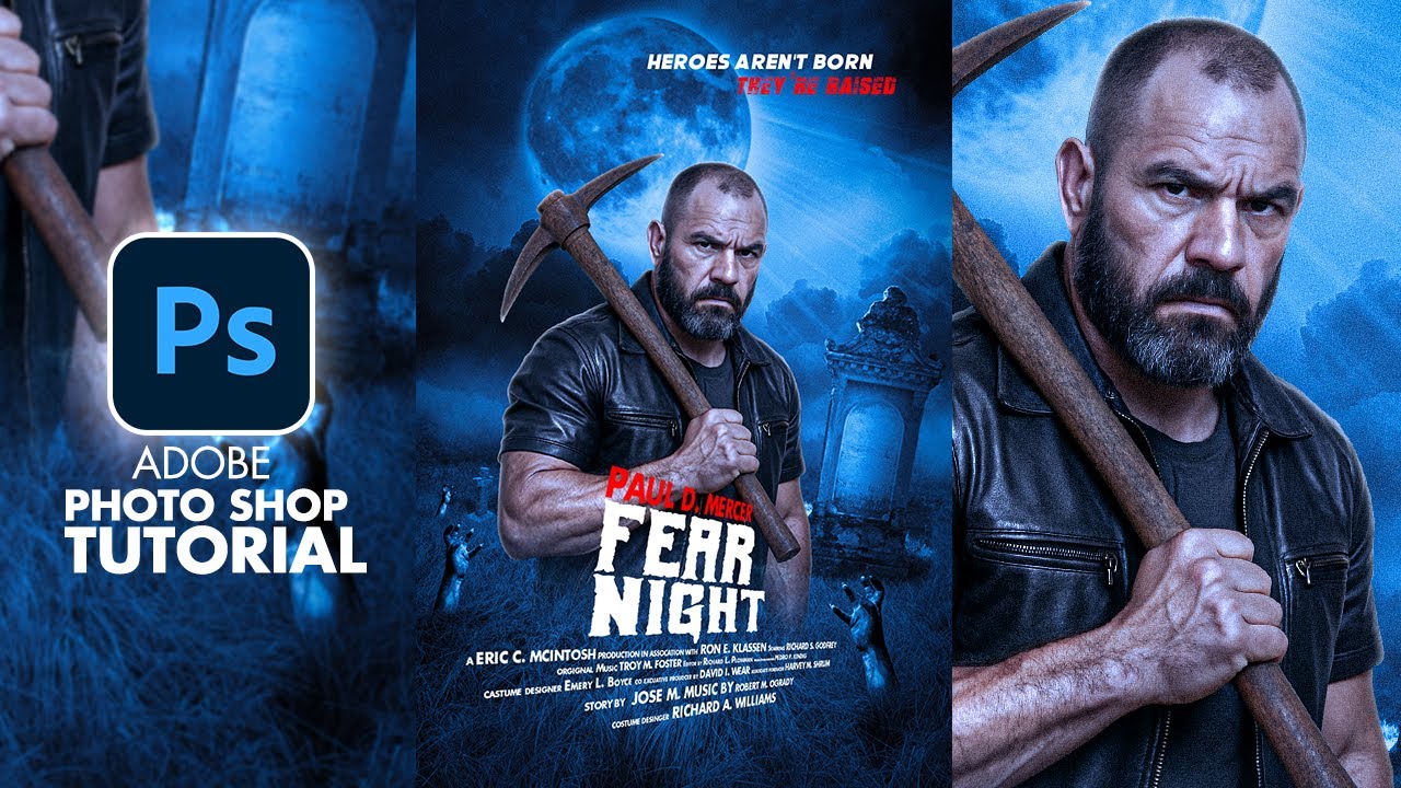 Fear Night Movie Poster Design in Photoshop