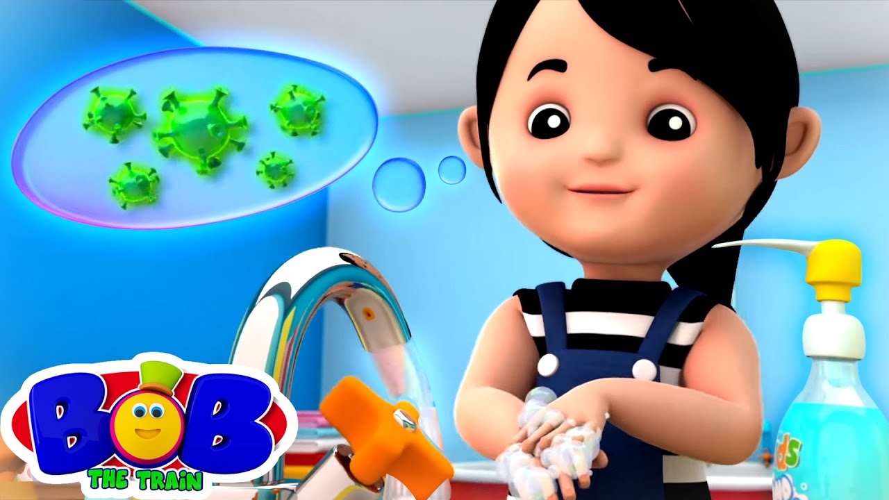 Wash Your Hands Song | Healthy Habits for Kids | Learning Videos & Nursery Rhymes - Bob The Train