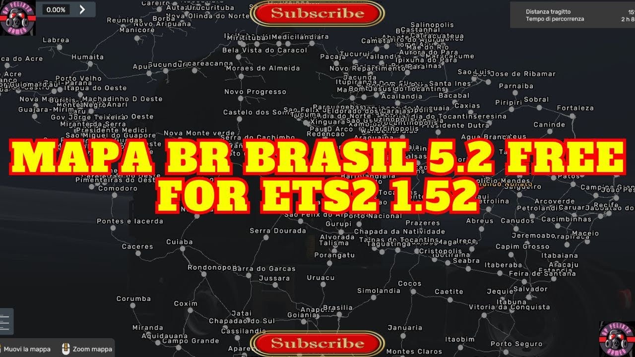 ETS2 1.52 MAPA BR BRASIL v5.2 FREE  - ETS2 MODS 1.52