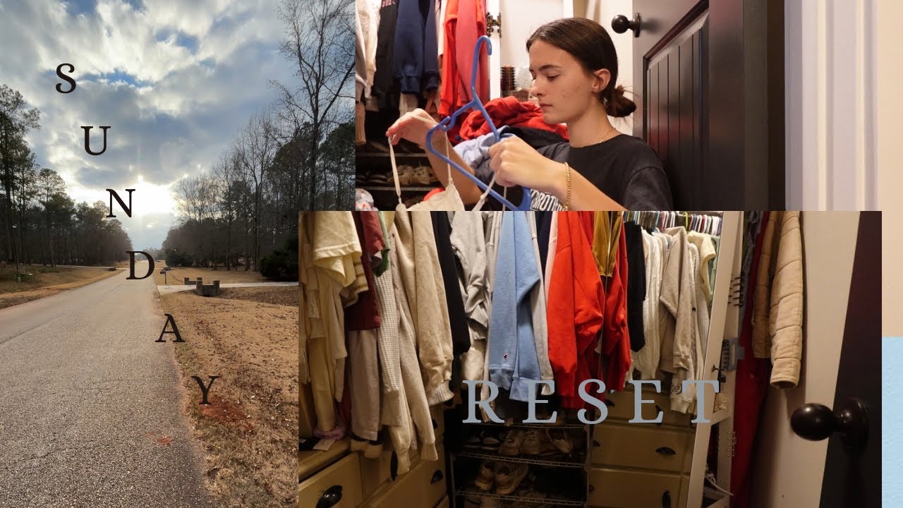 S U N D A Y   R E S E T: Deep cleaning my closet, vacuuming, and a walk 🤎