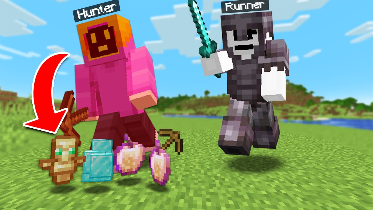 Minecraft Manhunt But The Hunter Secretly Drops OP Loot!