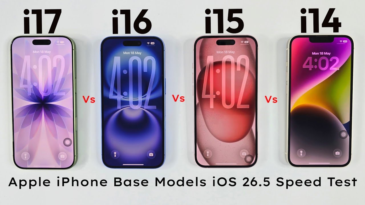 iPhone 17 vs 16 vs 15 vs 14 - iOS 26.5 Ultimate SPEED TEST 