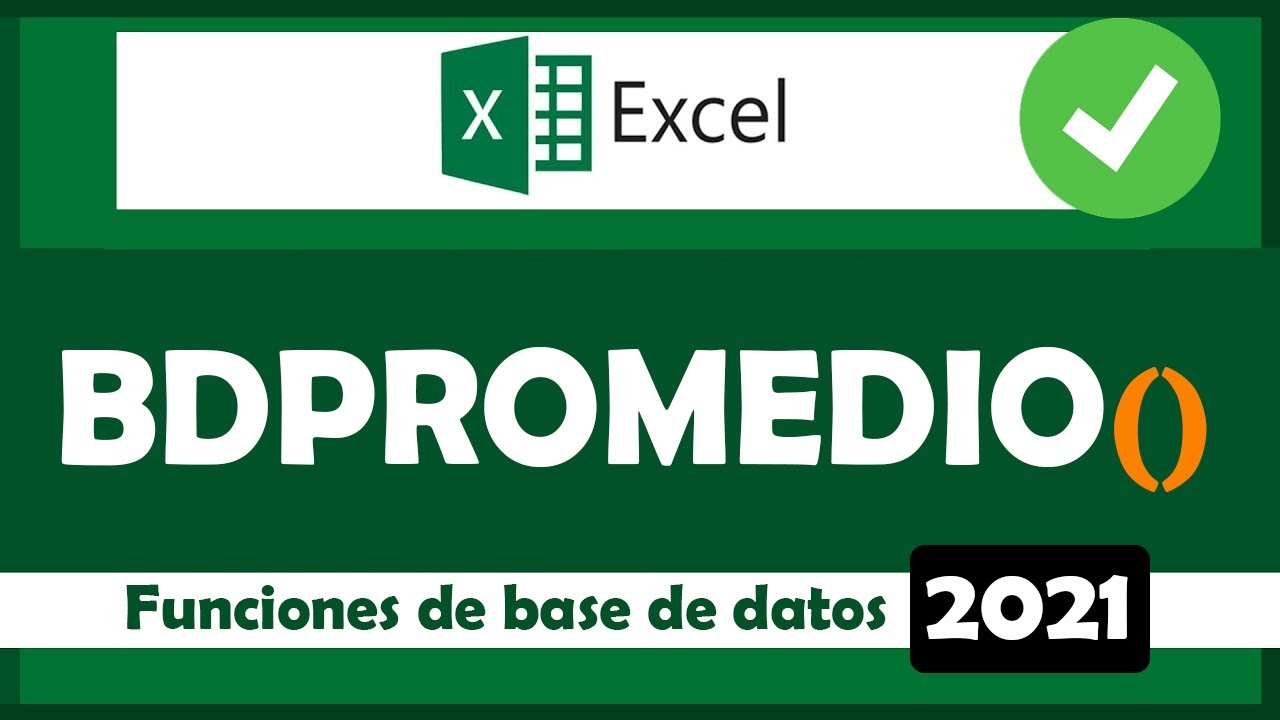 Función BDPROMEDIO en Excel