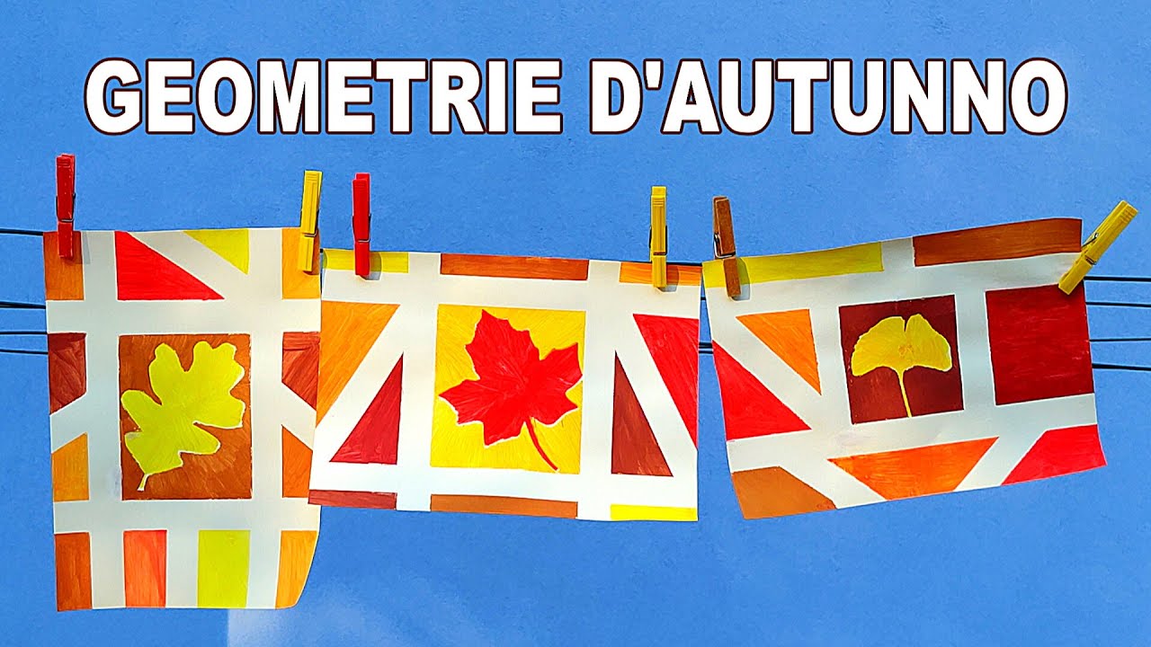 🟨🍁🔺🍂🟧 FOGLIE D'AUTUNNO E FIGURE GEOMETRICHE - Quadretto Autunnale (Arte e Geometria)
