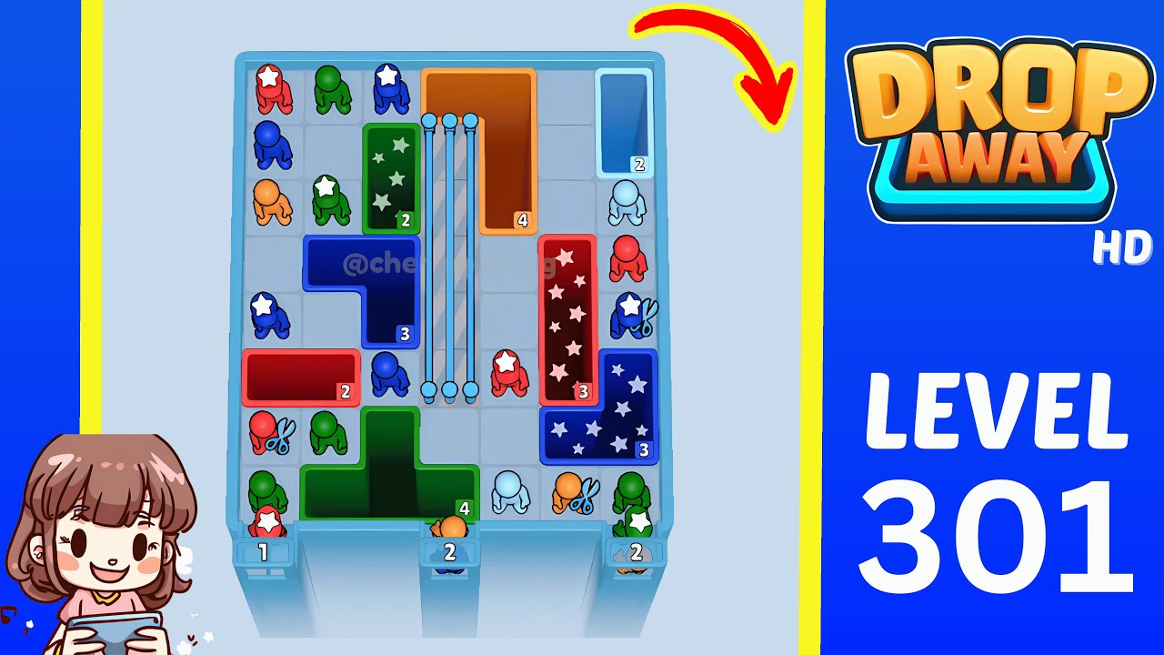 Drop Away Level 301 Solution Walkthrough