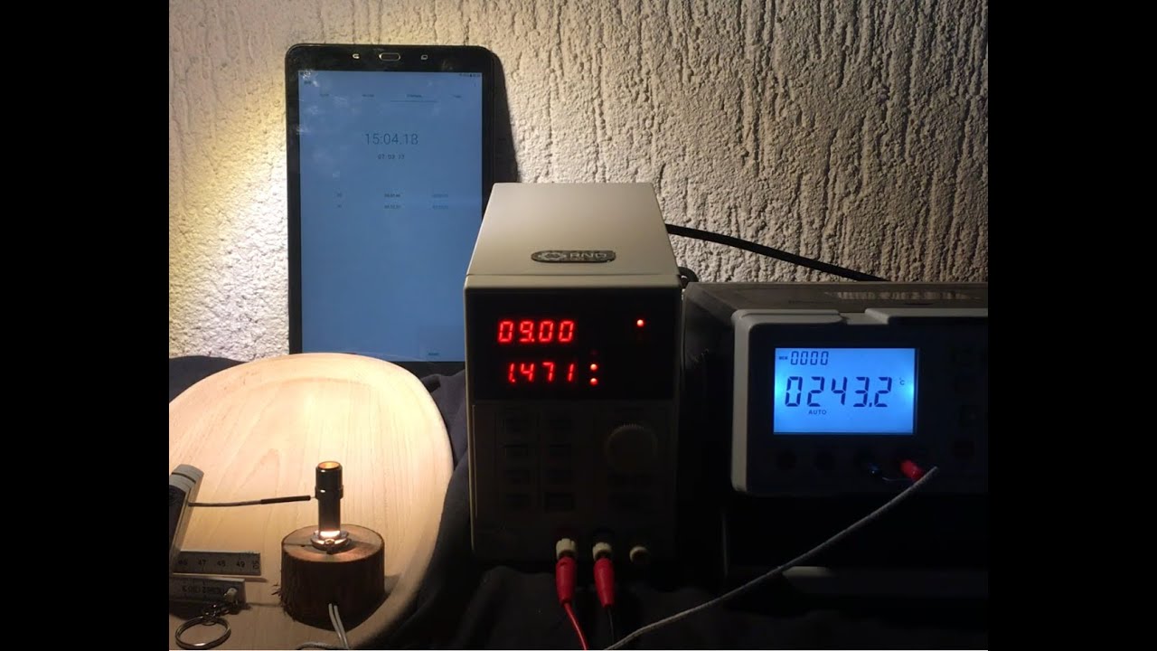 Halogen Diy Vaporizer Temp. Messung 10 W vs, 20W lampe
