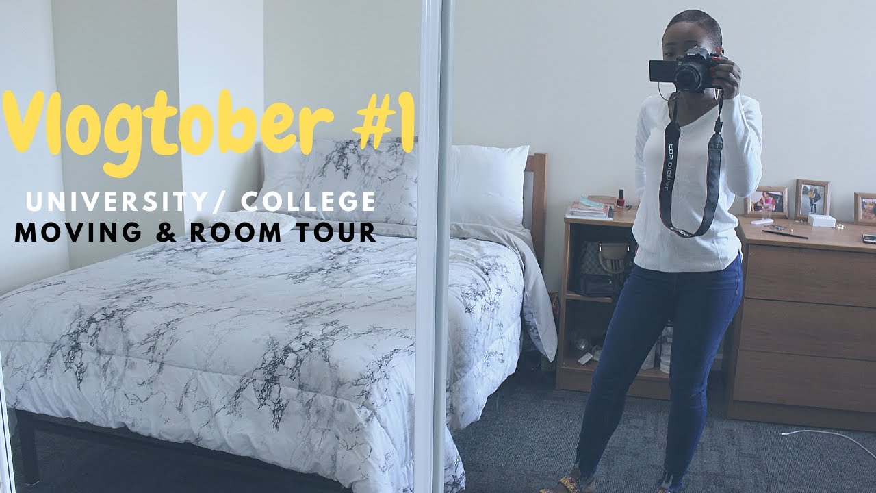 College/University Vlog 1 - Moving & Room Tour  #VLOGTOBER  #USASTUDYABROAD