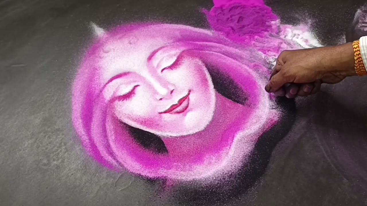 Pink Colour Seding Rangoli For Diwali 🩷🩷🩷🌷🌷🌷🌷