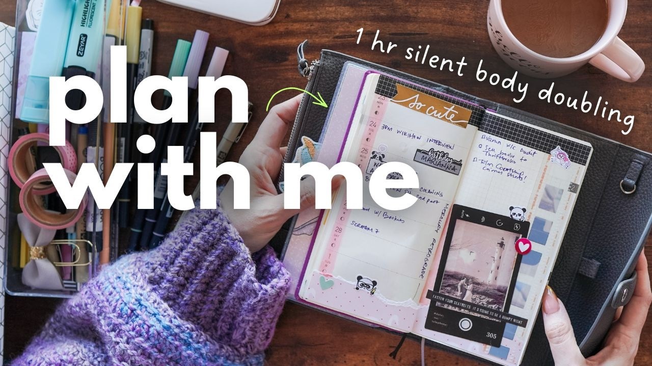 1 Hour Silent Plan With Me 🕯️ Hobonichi Weeks & Body Doubling (Royaltycore Music)