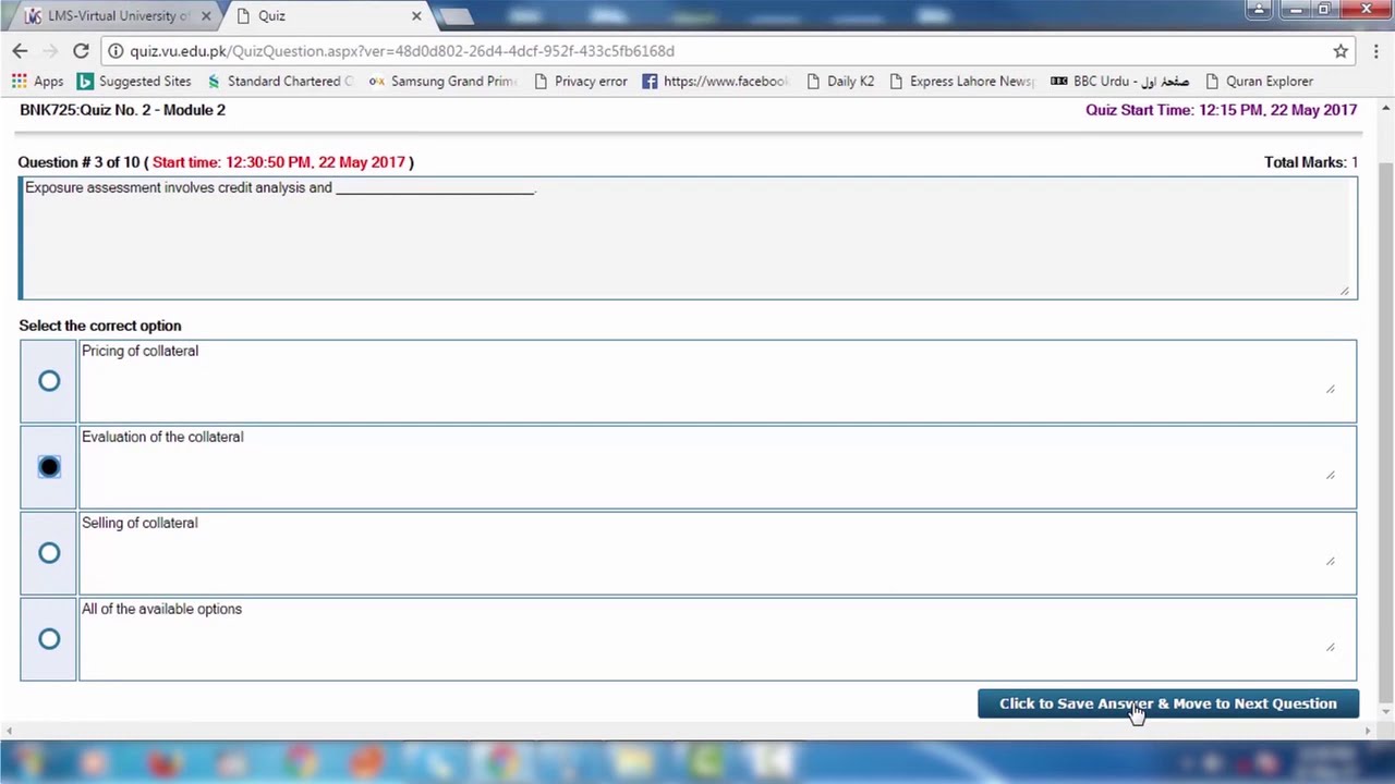 How to Attempt your Quiz from VULMS