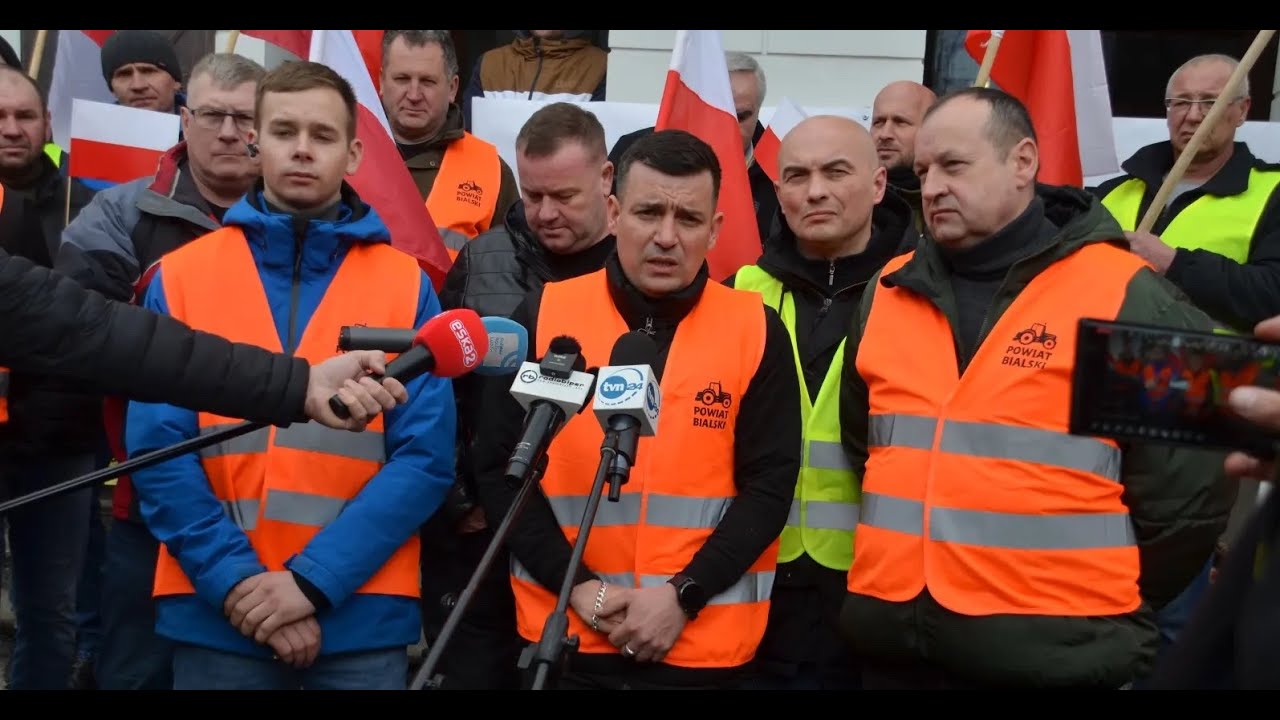Strajk rolników pod Urzedem Miasta Biała Podlaska
