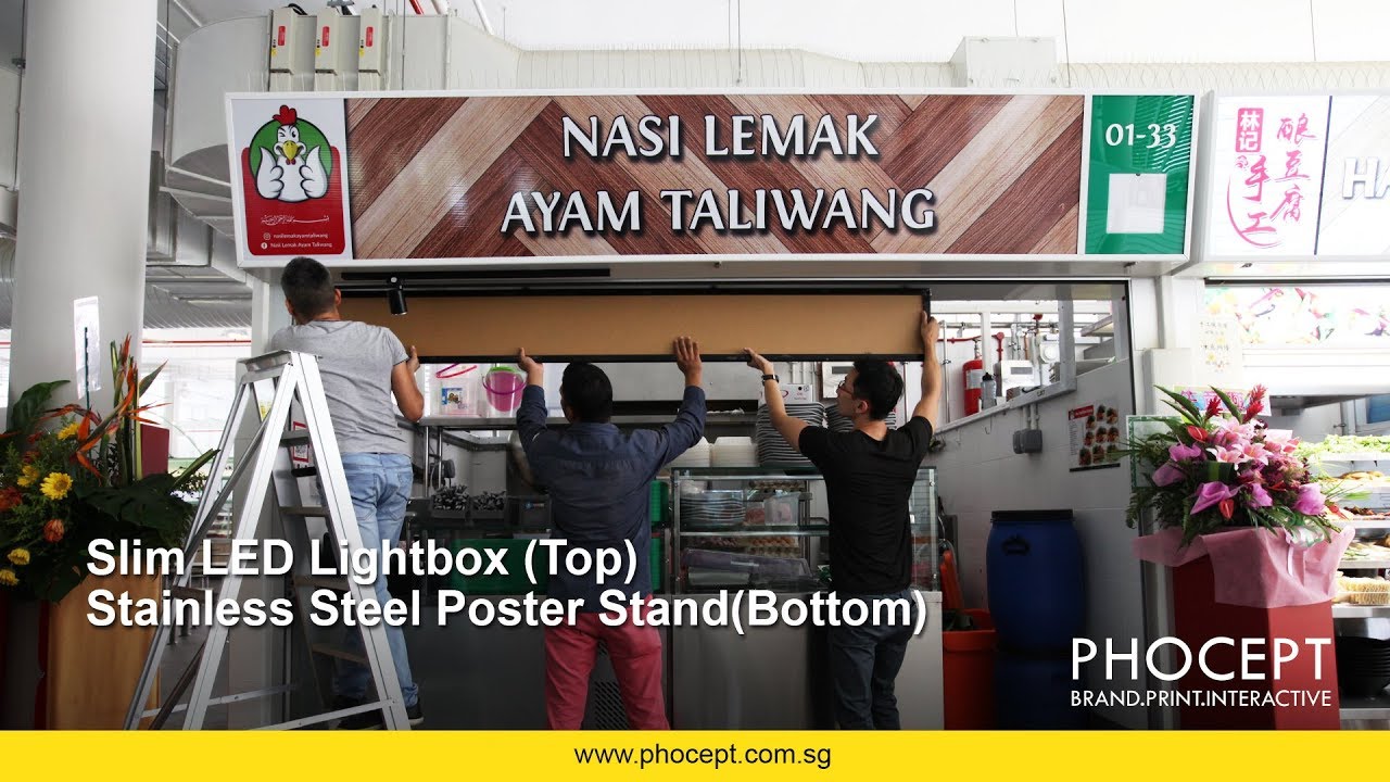 Phocept - Hawker Slim LED Lightbox & Stainless Steel Poster Stand