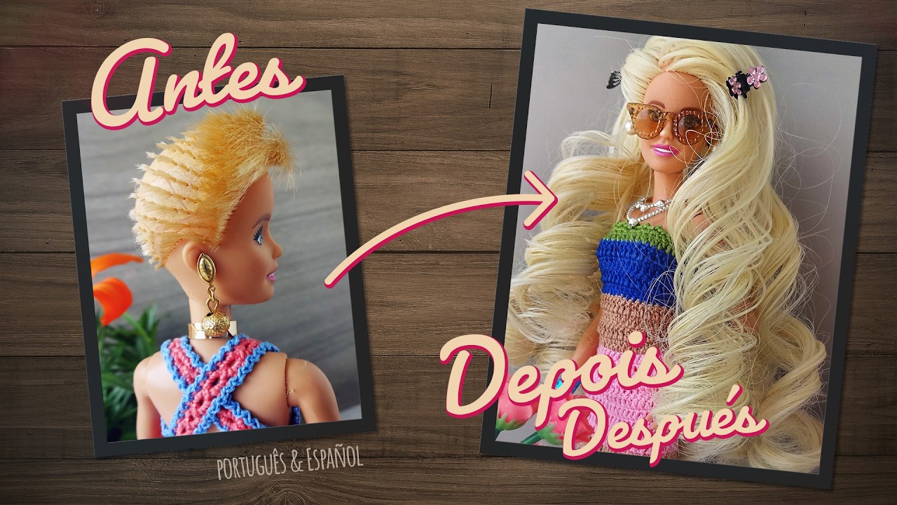 Como Colocar Cabelo em Bonecas Barbie (Passo a Passo) 🪮👩&zwj;🦰