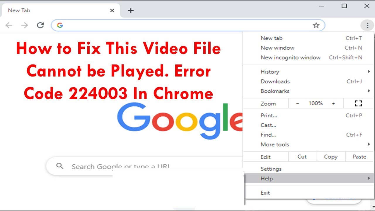 How to Fix This Video File Cannot be Played. Error Code 224003 In Chrome