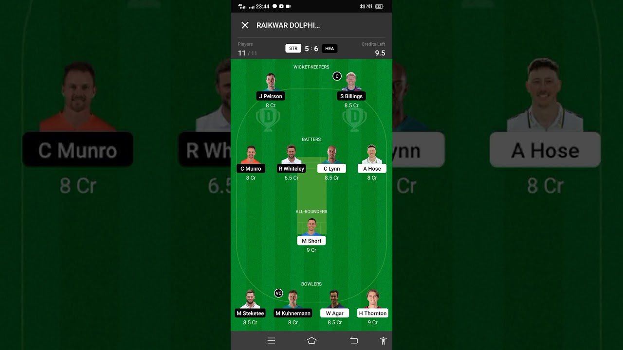 STR vs HEA dream11 team🙂🙂