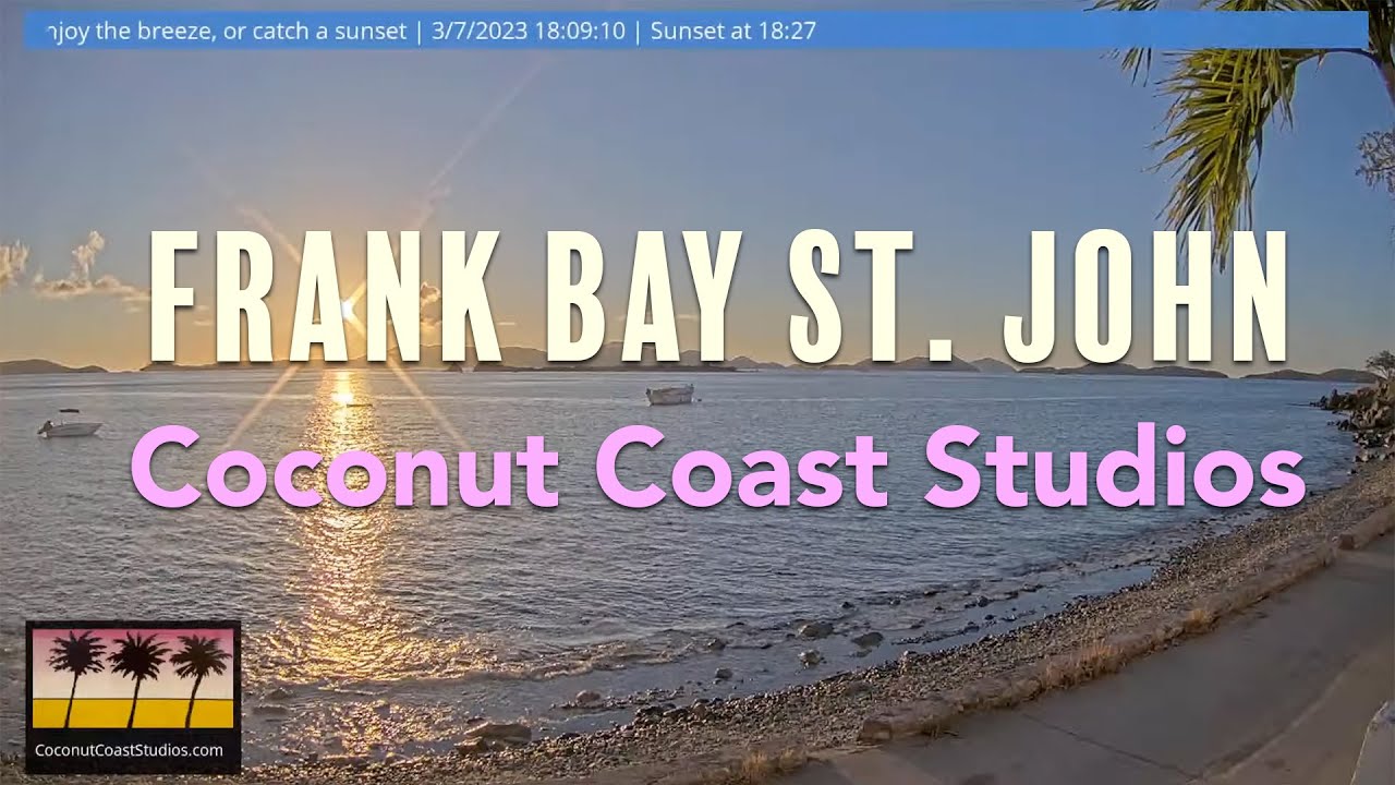 Coconut Coast Studios live HD Webcam over Frank Bay on St. John in the USVI