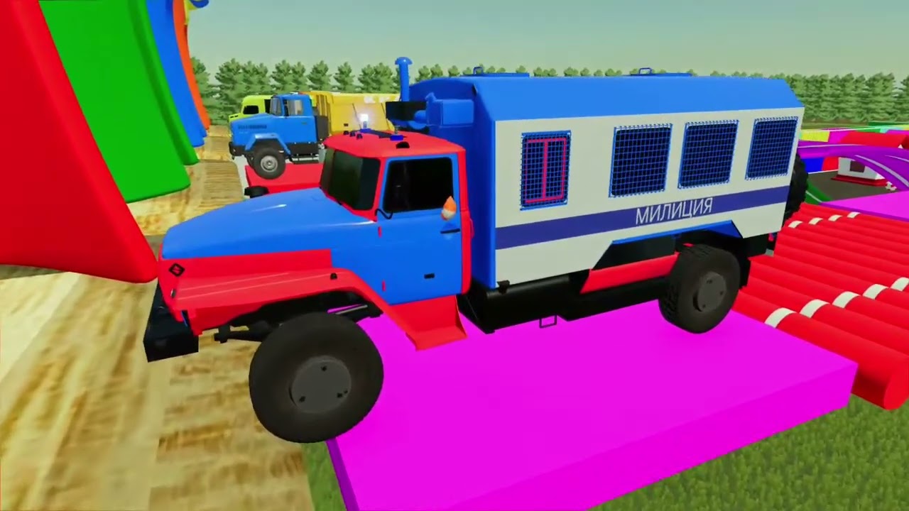 TRANSPORTING CARS,POLICE CARS, FIRE TRUCK,AMBULANCE WITH TRUCK, farming simulator 22 game
