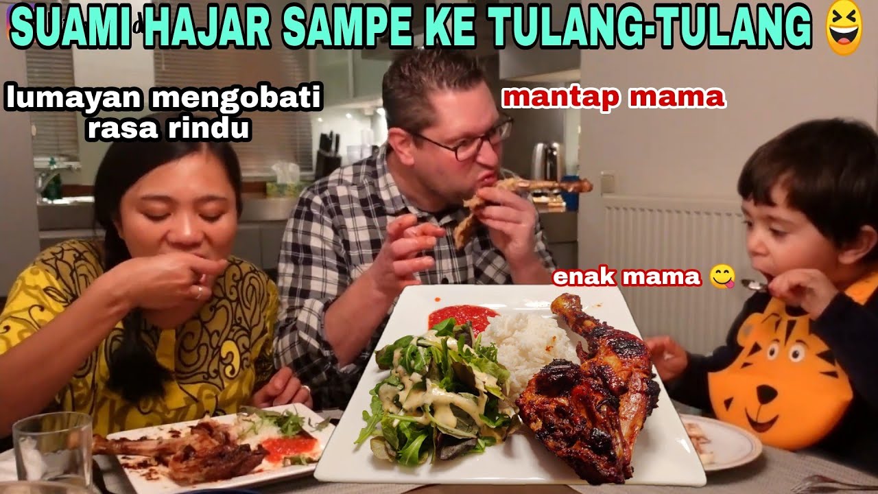 BIKIN AYAM BAKAR TEFLON,  SUAMI MAKAN SEPERTI ORANG KERASUKAN