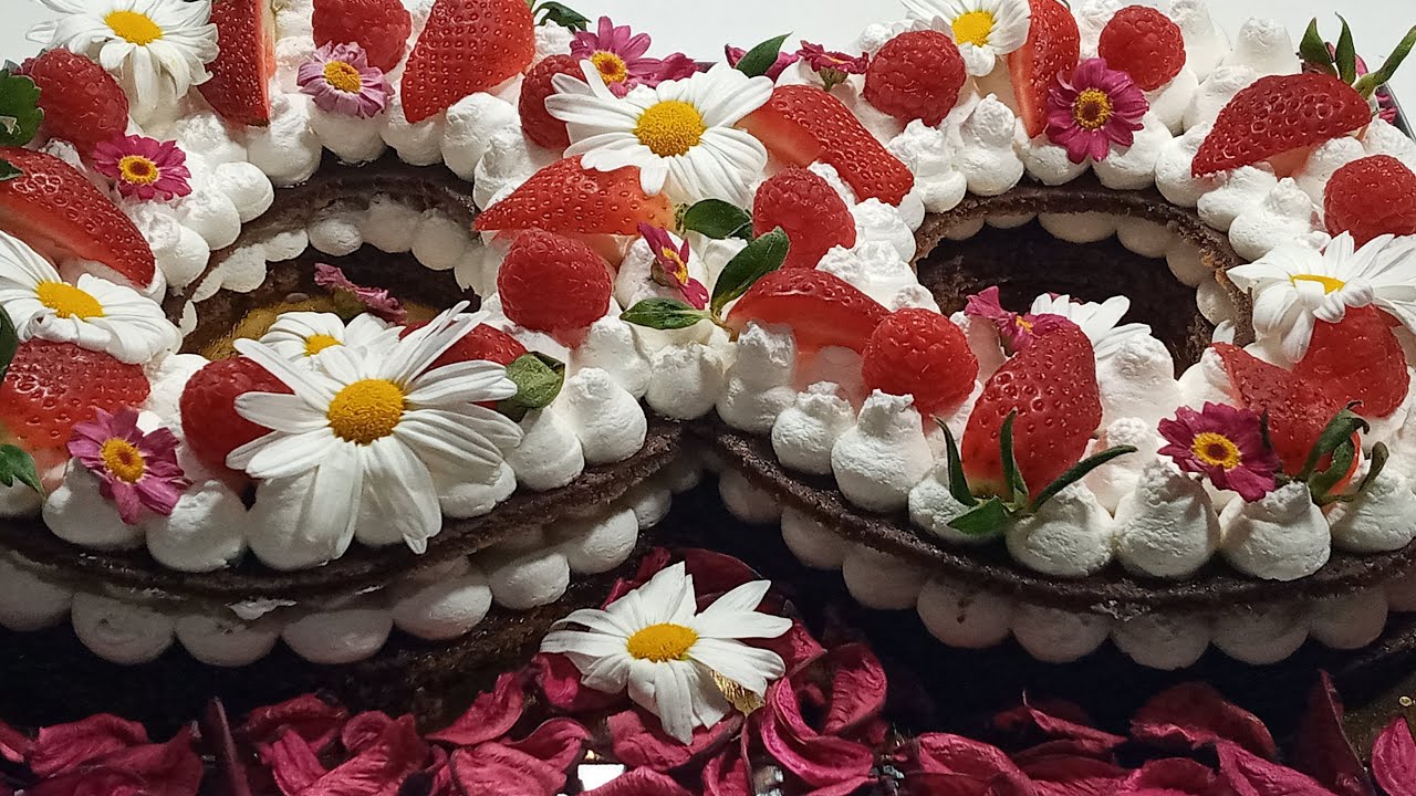 كيكة الارقام لي حضرت بمناسبة اليوم العالمي للمرأة بكريمة هائلة و طريقة مبسطة