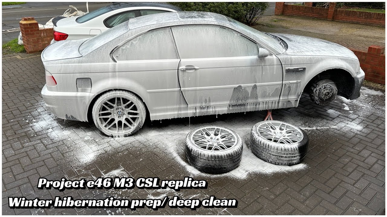 BMW e46 M3 CSL replica project clean ready for winter hibernation.