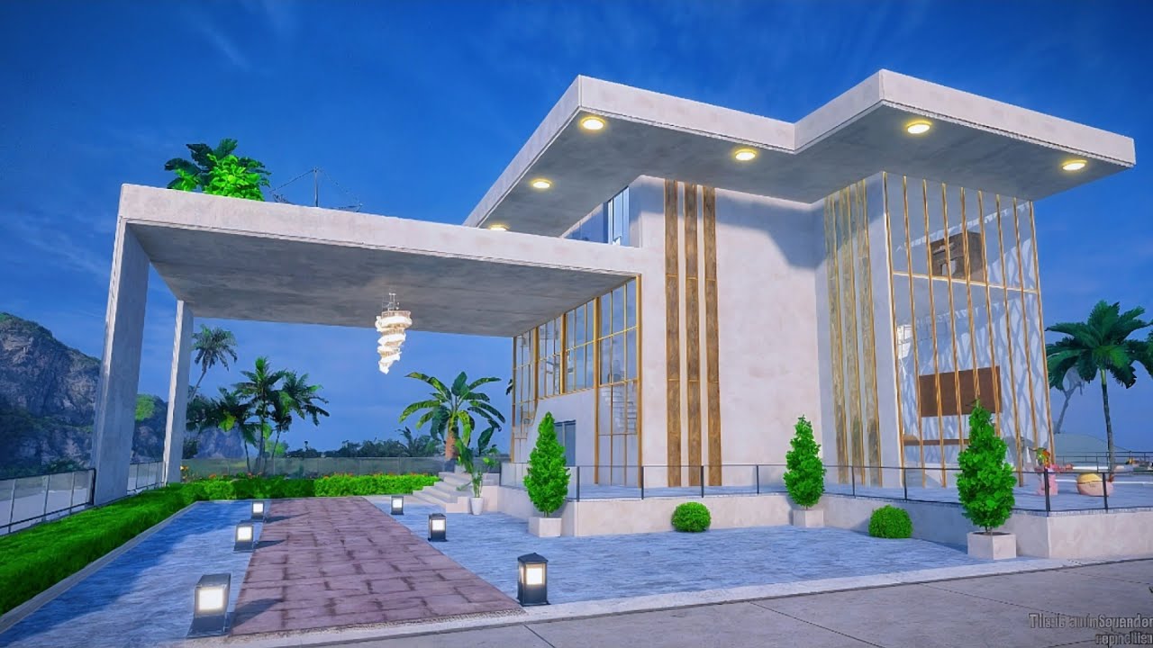 PUBG Mobile house design for level 25 with swimming pool