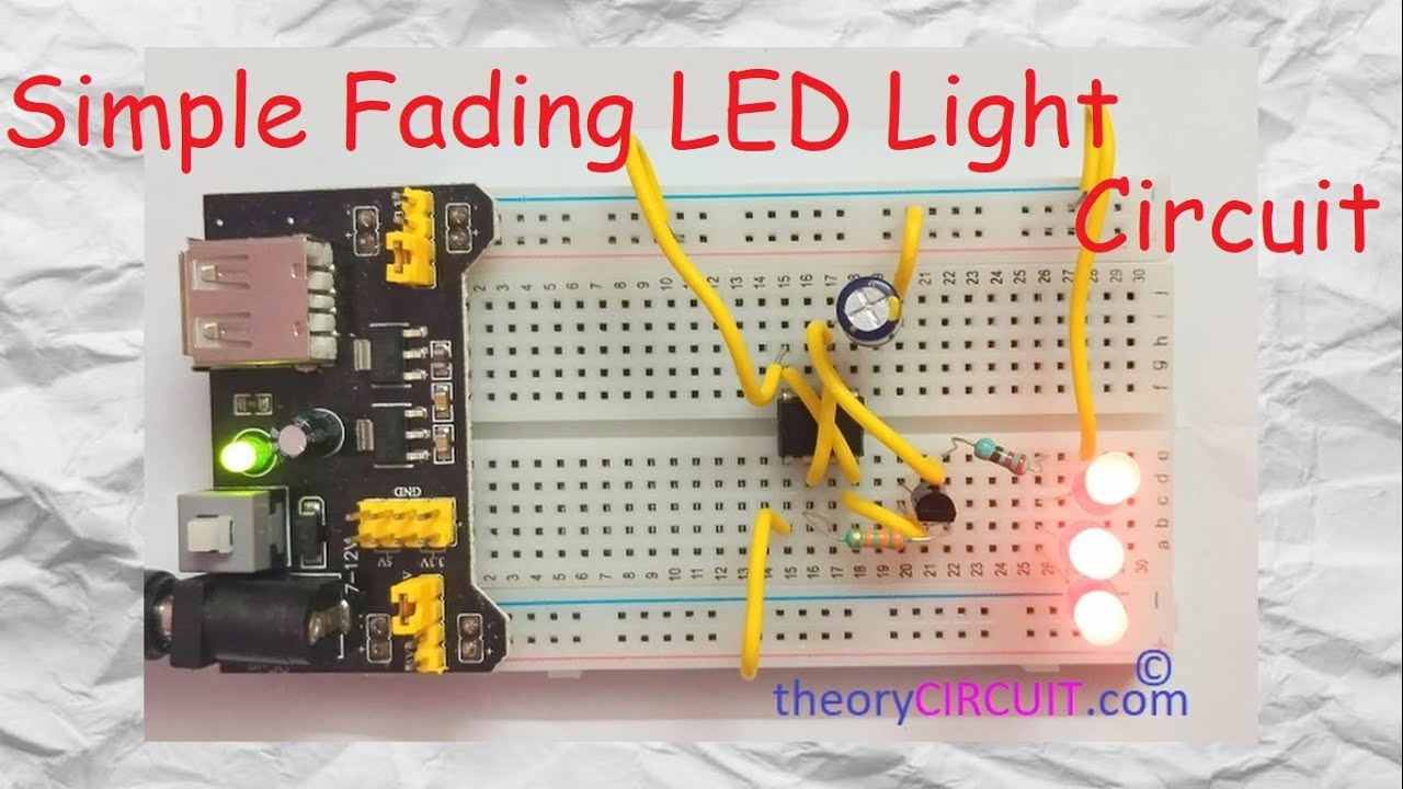 Simple Fading LED circuit using IC 555