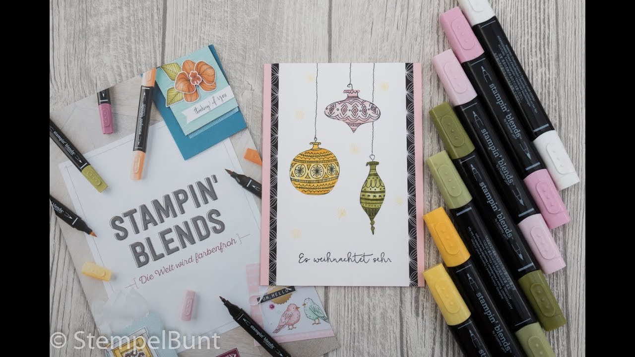 ANLEITUNG - Weihnachtskarte mit den neuen Stampin'Blends-Infos und Anleitung / Stampin'Up!®