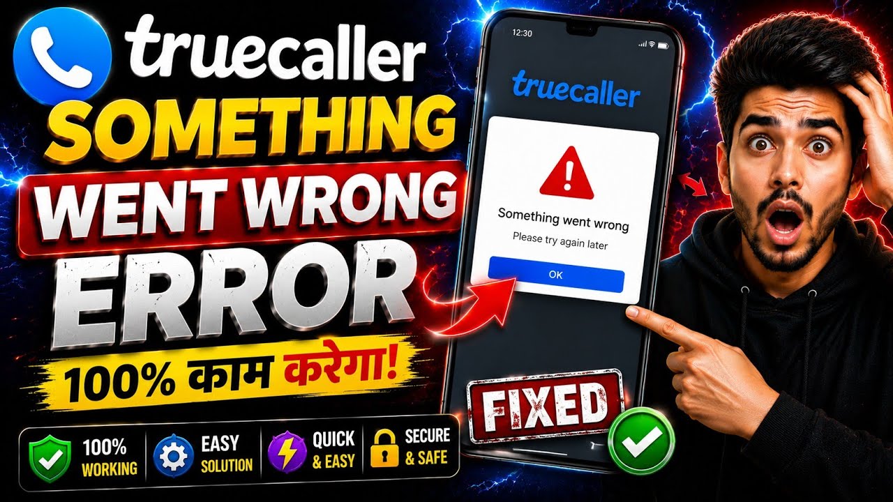 Truecaller App &ldquo;Something Went Wrong&rdquo; Error? Server, Network Ya App Issue | Truecaller Fix (Android)