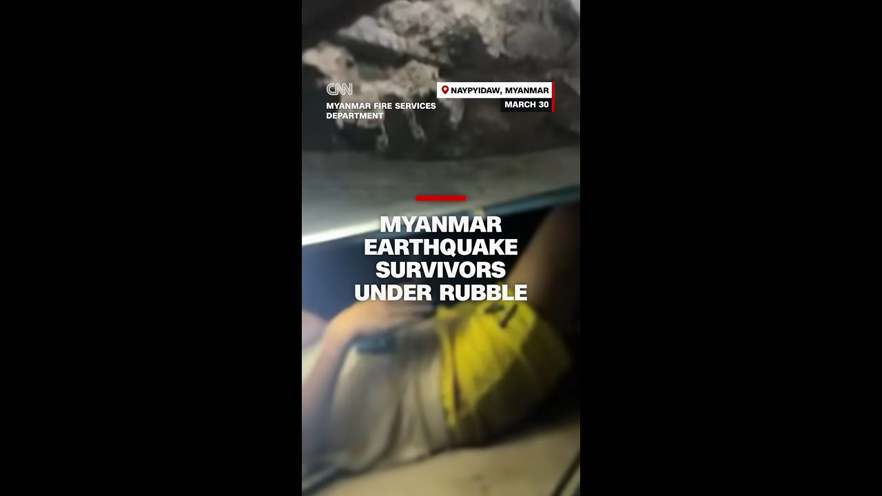 Myanmar earthquake survivors under rubble