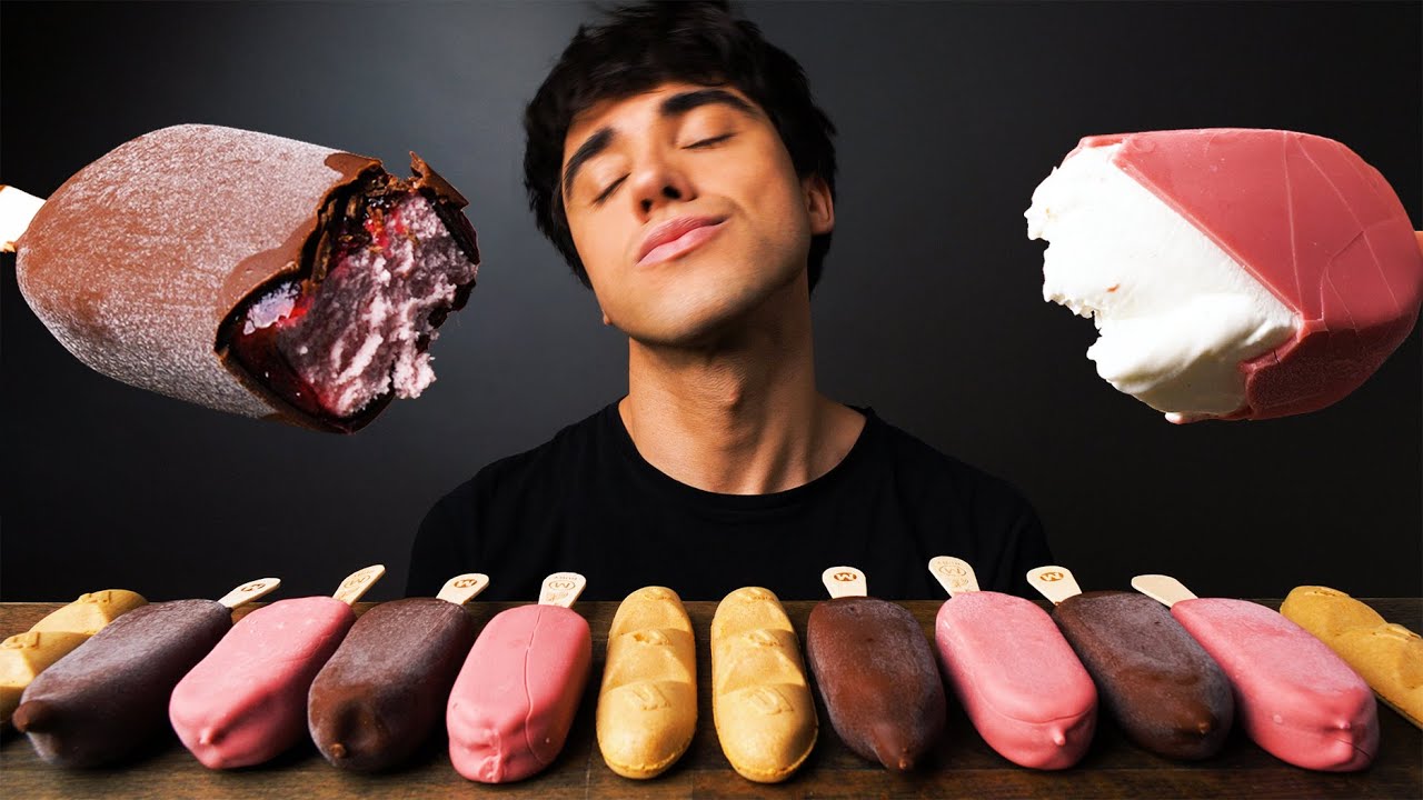 ASMR CANDY ICE CREAM BARS (MAGNUM & NUTELLA CHOCOLATE) Mukbang EATING SOUNDS | McBang ASMR