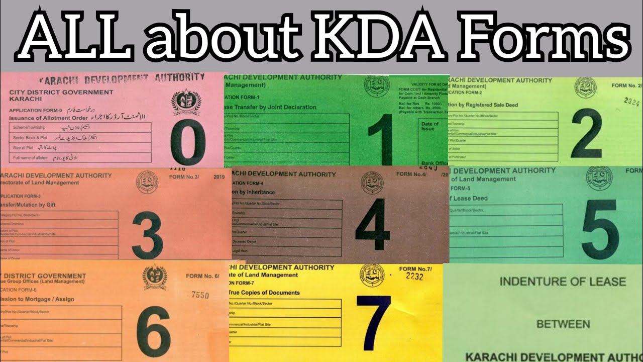 KDA Forms | Know All about KDA Forms | Form 0,Form 1,Form 2,Form 3,Form 4,Form 5,Form 6,Form 7,Lease