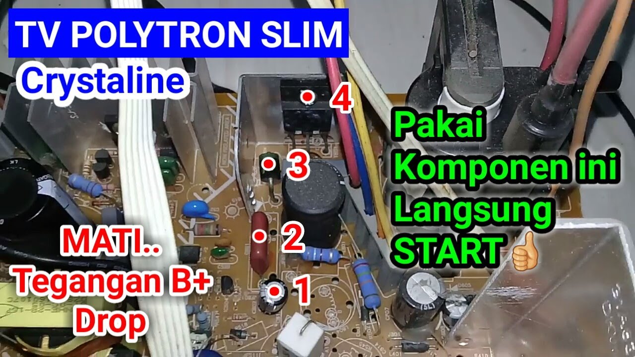 Cara memperbaiki TV Polytron slim crystaline mati dan semua tegangan drop