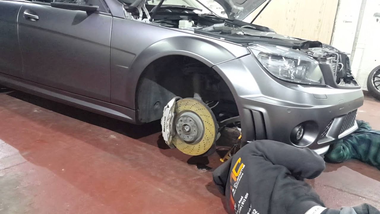 Mercedes C63 AMG wrapped 3M 1080 Satin Dark Grey by WMC
