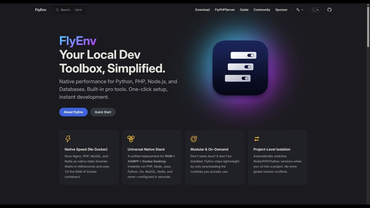 FlyEnv - Aplikasi Untuk Menjalankan Banyak Versi PHP, JAVA, MySQL, Golang, - Pengganti XAMPP