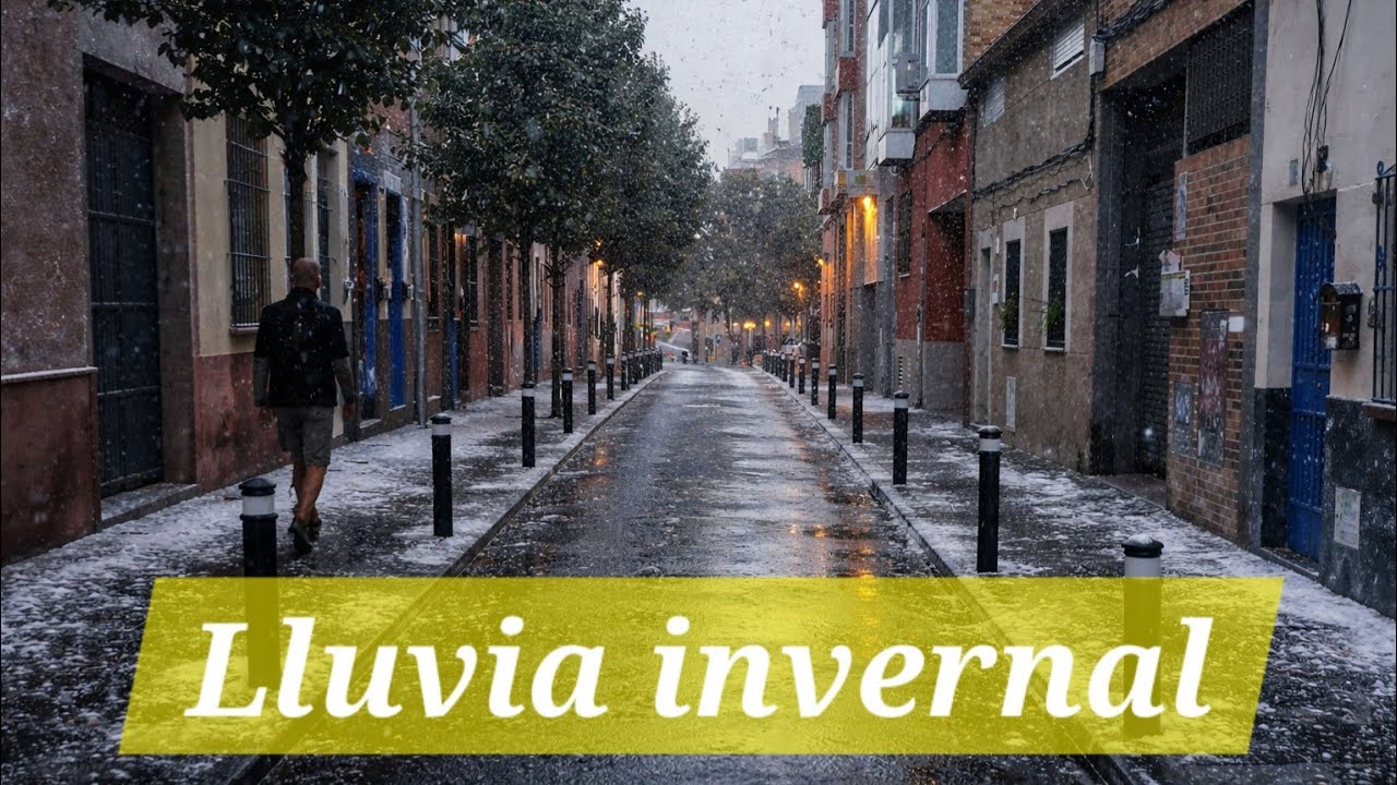 Lluvia de invierno en Madrid ❄️ Caminata sin comentarios | 4K Sonido Ambiente