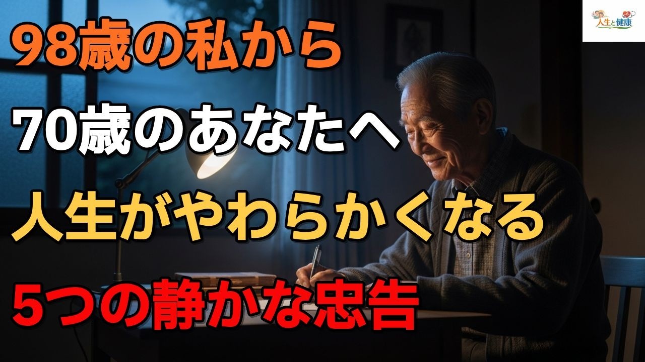98歳の私から70歳のあなたへ人生がやわらかくなる5つの静かな忠告#70代 #老後 #人生の知恵 #後悔しない生き方 #シニアライフ