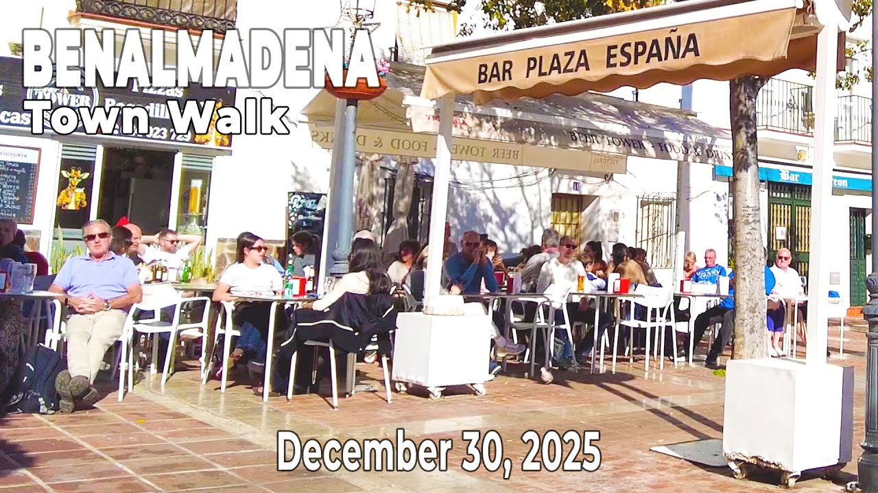 Benalmadena Town December 30, 2025 Walking Tour Malaga Costa del Sol Spain [4K]