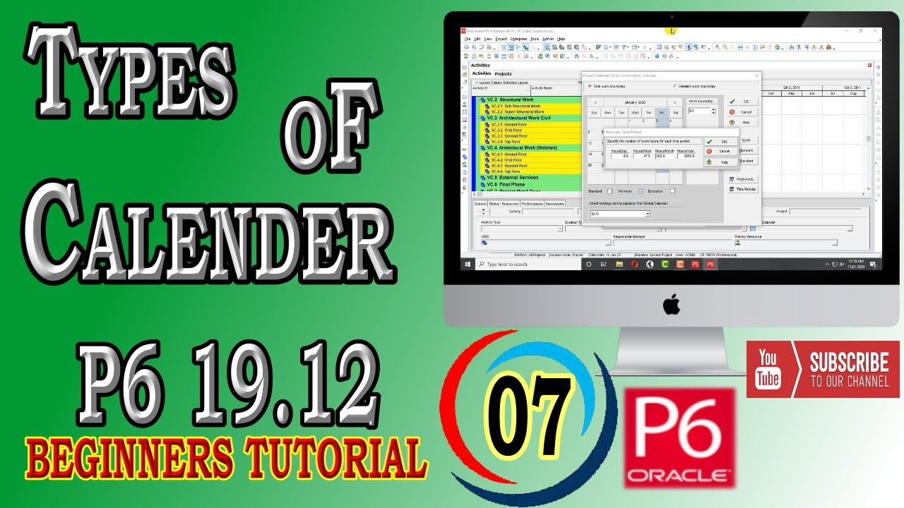 How to Create Calendar | Primavera P6 | 19.12 | Beginners Tutorial