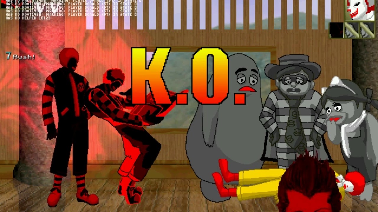 MUGEN: Crazy Red (12p) & D-Donald Aegis (6p) V.S D-Donald EX 10p & 12p Dark Donald (12p) & 666 (11p)