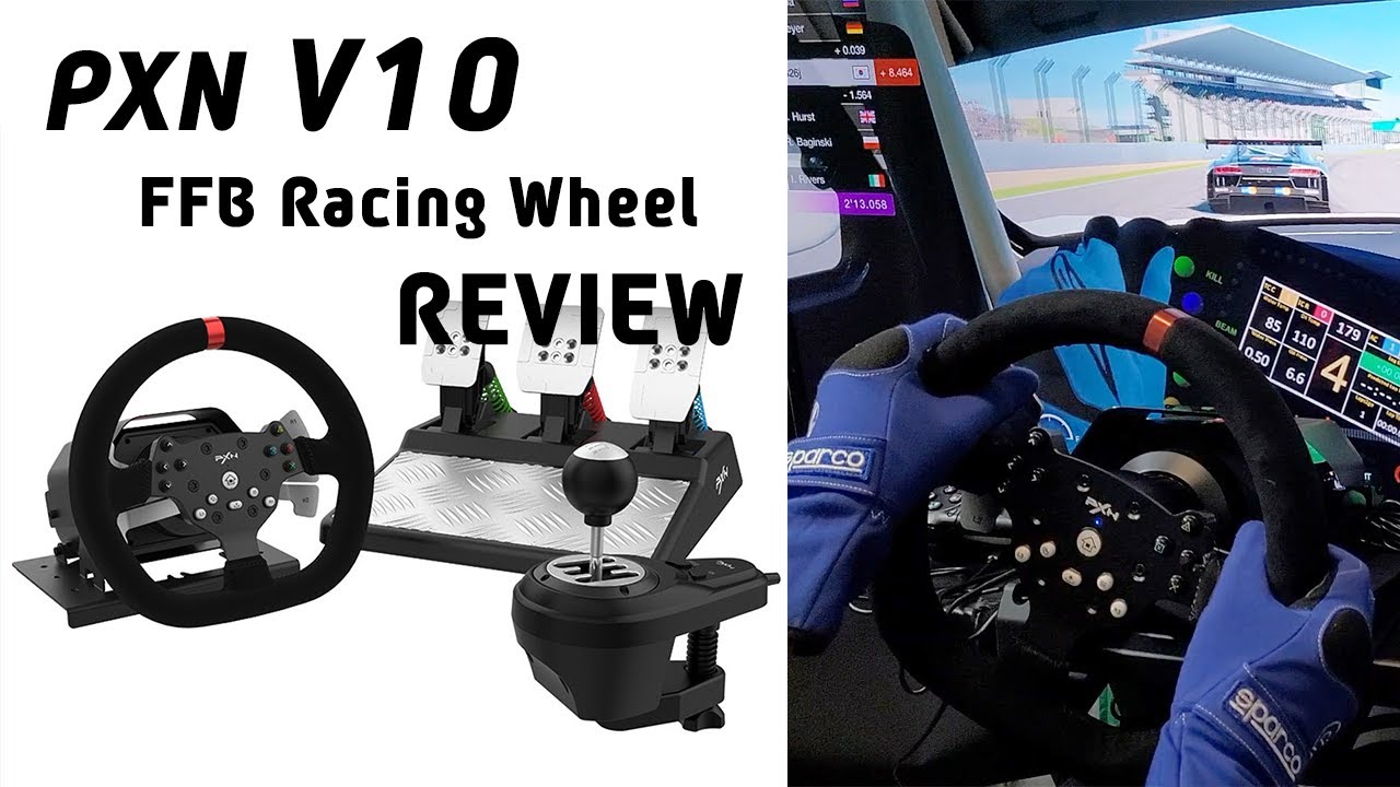 PXN-V10 Force Feedback Racing Wheel Review (eng sub)