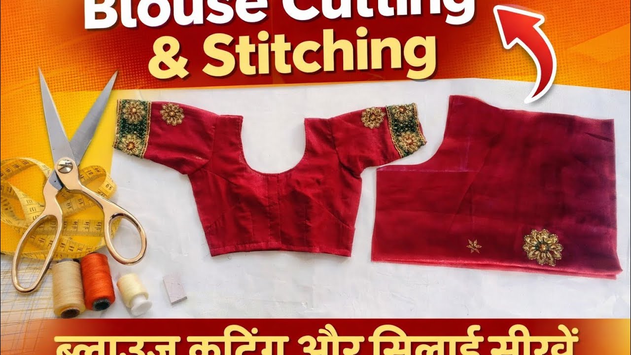 Blouse Cutting and Stitching। साइज 36 में ब्लाउज बनाना सीखे बहुत सरल तरीके से।