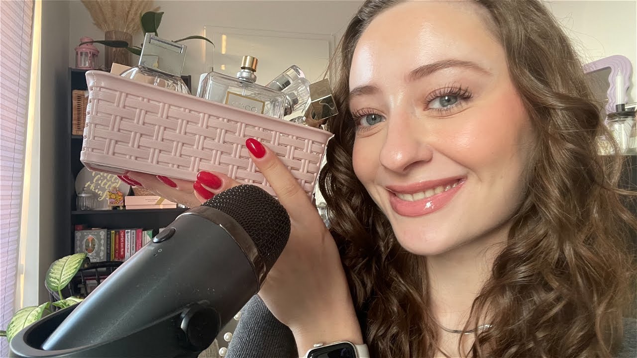 ASMR perfume collection (glass tapping, lid sounds)