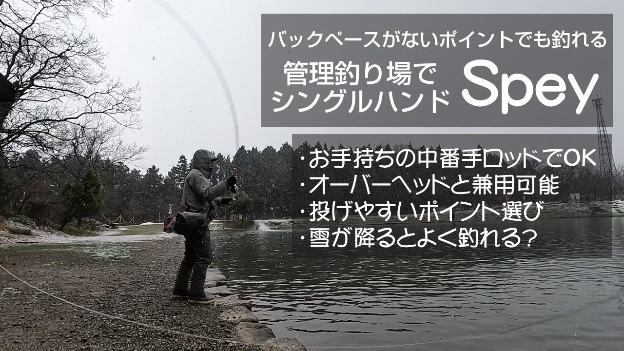 シングルハンドスペイで冬の五頭フィッシングパーク【新潟フライフィッシング】