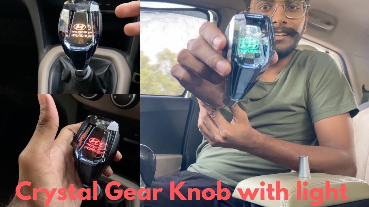 Car Crystal Gear knob with light | Hyundai Logo Gear Knob | Universal Gear Knob | Dimond Gear Knob