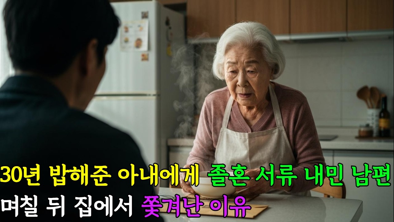 ✨30년 밥해준 아내에게 졸혼 서류 내민 남편, 며칠 뒤 집에서 쫓겨난 이유